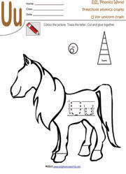 Uu-unicorn-craft-worksheet